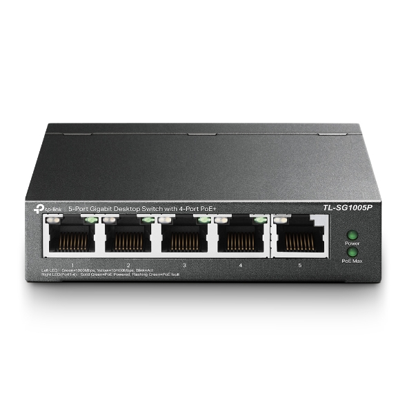 Switch Gigabit de 5 Puertos con 4 Puertos PoE+ (65W) TP-Link TL-SG1005P — TL-SG1005P