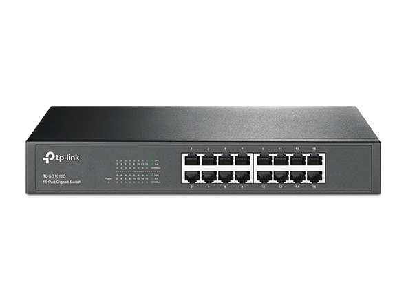 Switch Gigabit Montaje en Rack/Escritorio de 16 Puertos TP-Link TL-SG1016D — TL-SG1016D
